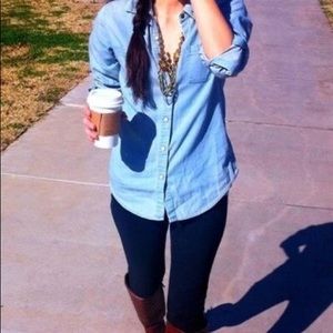 Jean button up shirt